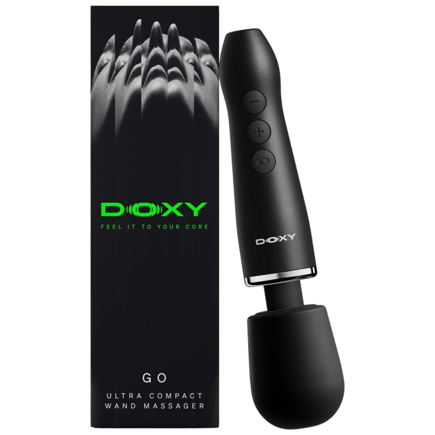 Doxy Go Ultra Compact Rechargeable Mini Wand Vibrator Black