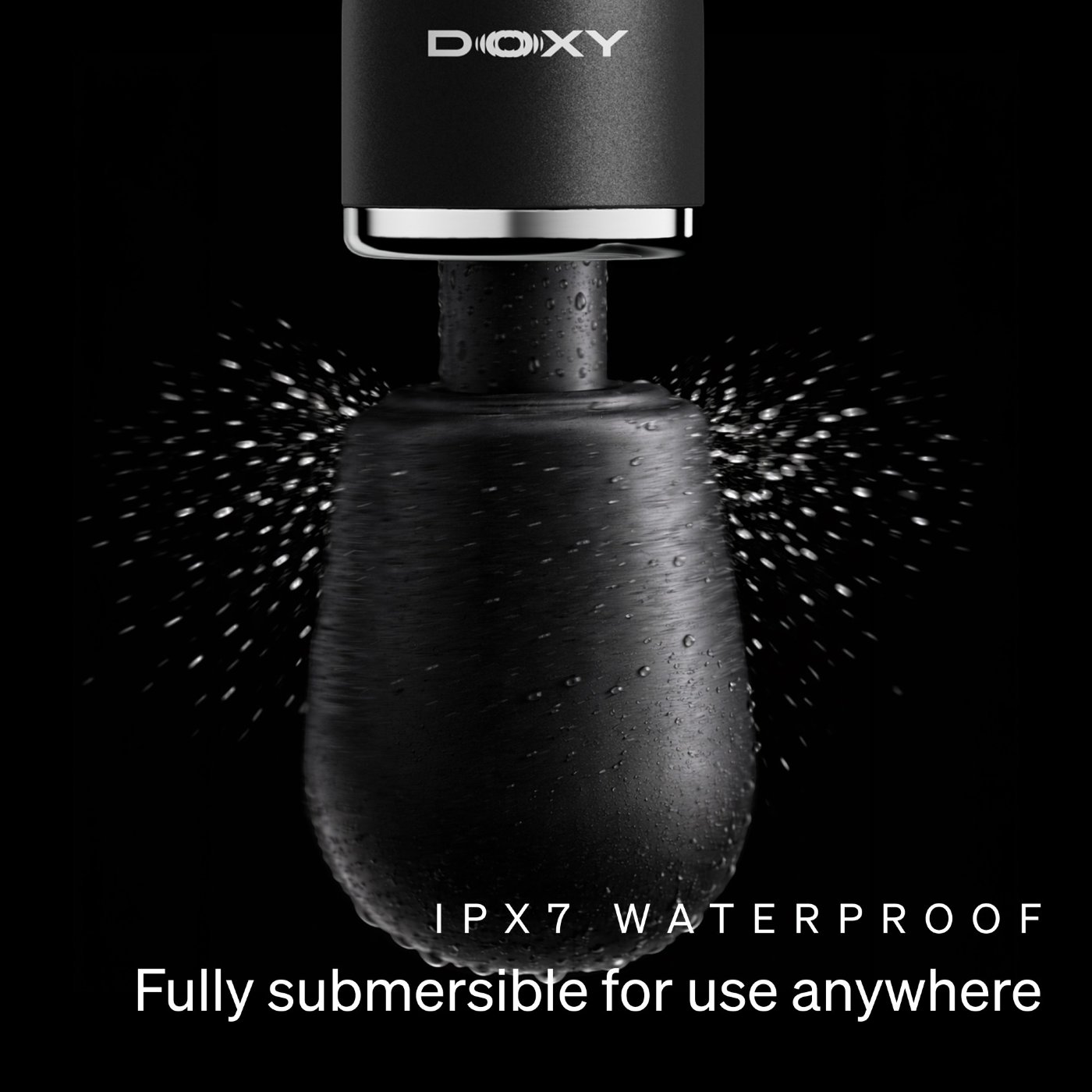 Doxy Go Ultra Compact Rechargeable Mini Wand Vibrator Black
