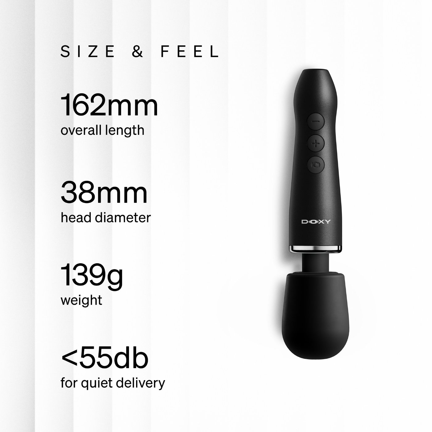 Doxy Go Ultra Compact Rechargeable Mini Wand Vibrator Black