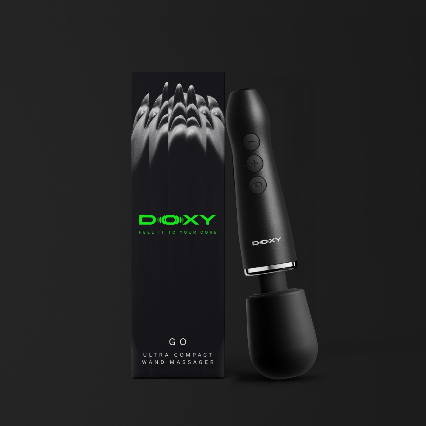 Doxy Go Ultra Compact Rechargeable Mini Wand Vibrator Black