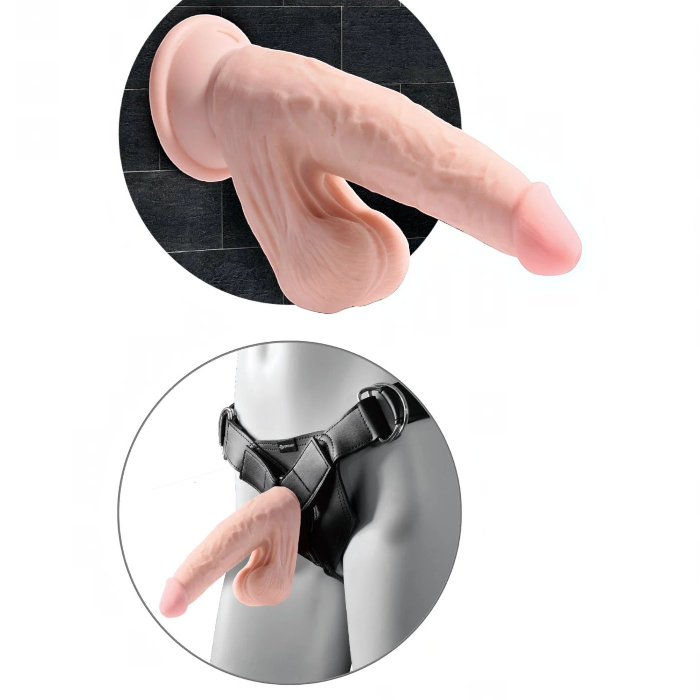 King Cock Plus 9 Inch Triple-Density Dildo with Swinging Balls