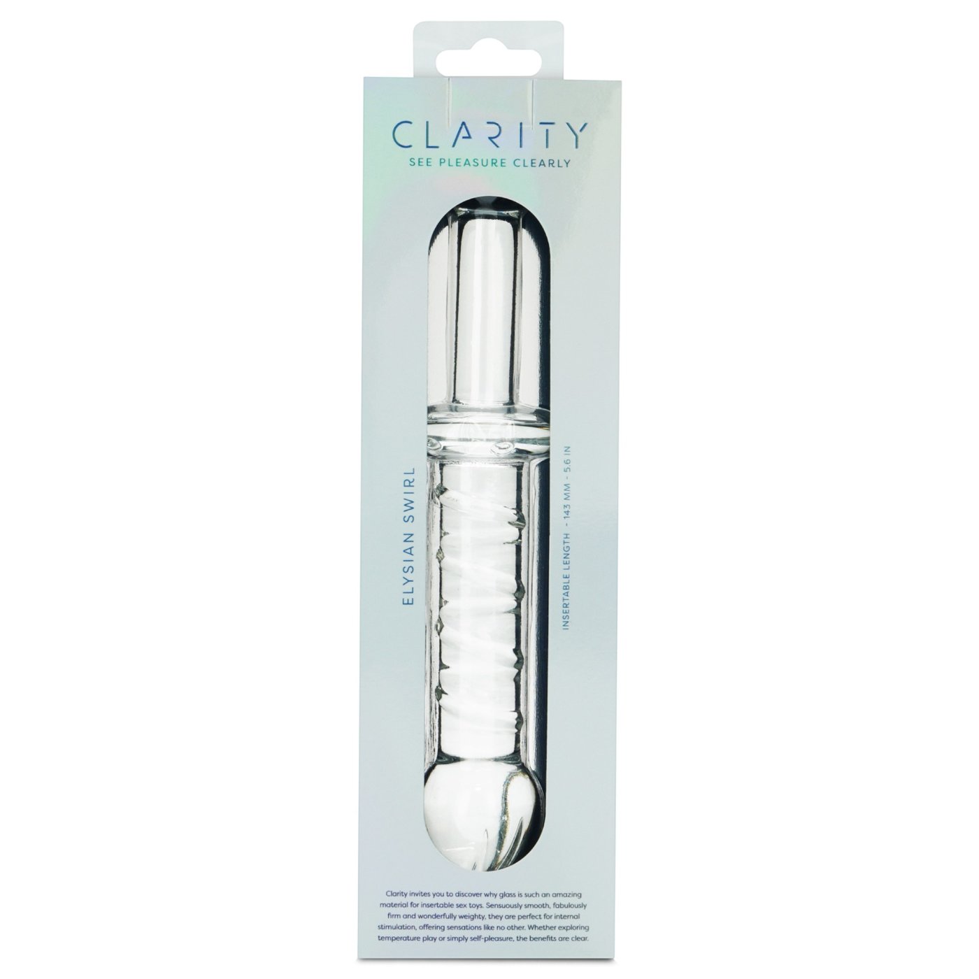 Clarity Elysian Swirl Double Ended Glass Dildo 9 Inch
