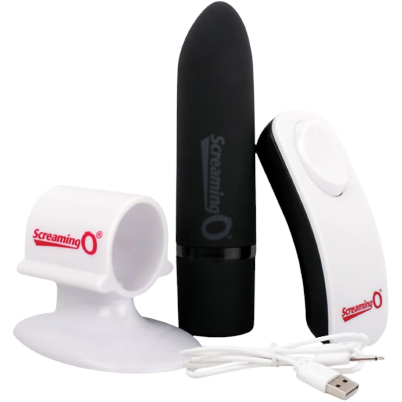 Screaming O Positive Rechargeable Remote Controlled Bullet Vibrator Black