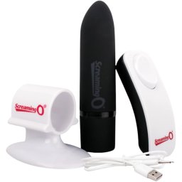 Screaming O Positive Rechargeable Remote Controlled Bullet Vibrator Black