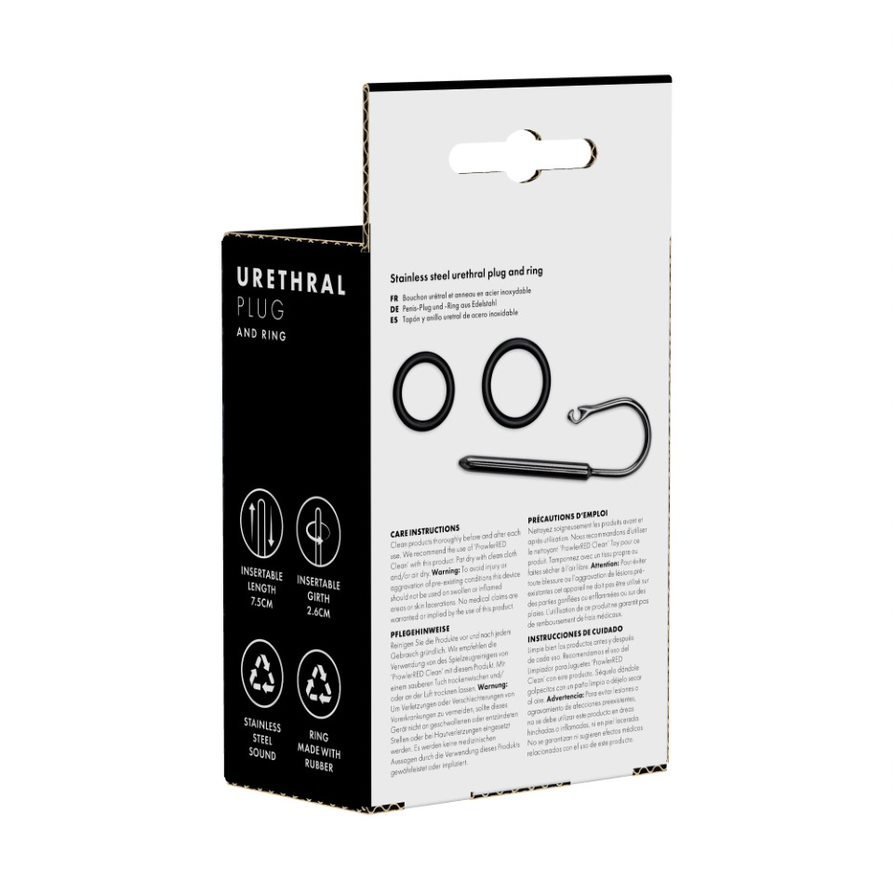 Prowler RED Urethol Stimulation Stainless Steel Plug And Stretchy Rubber Ring