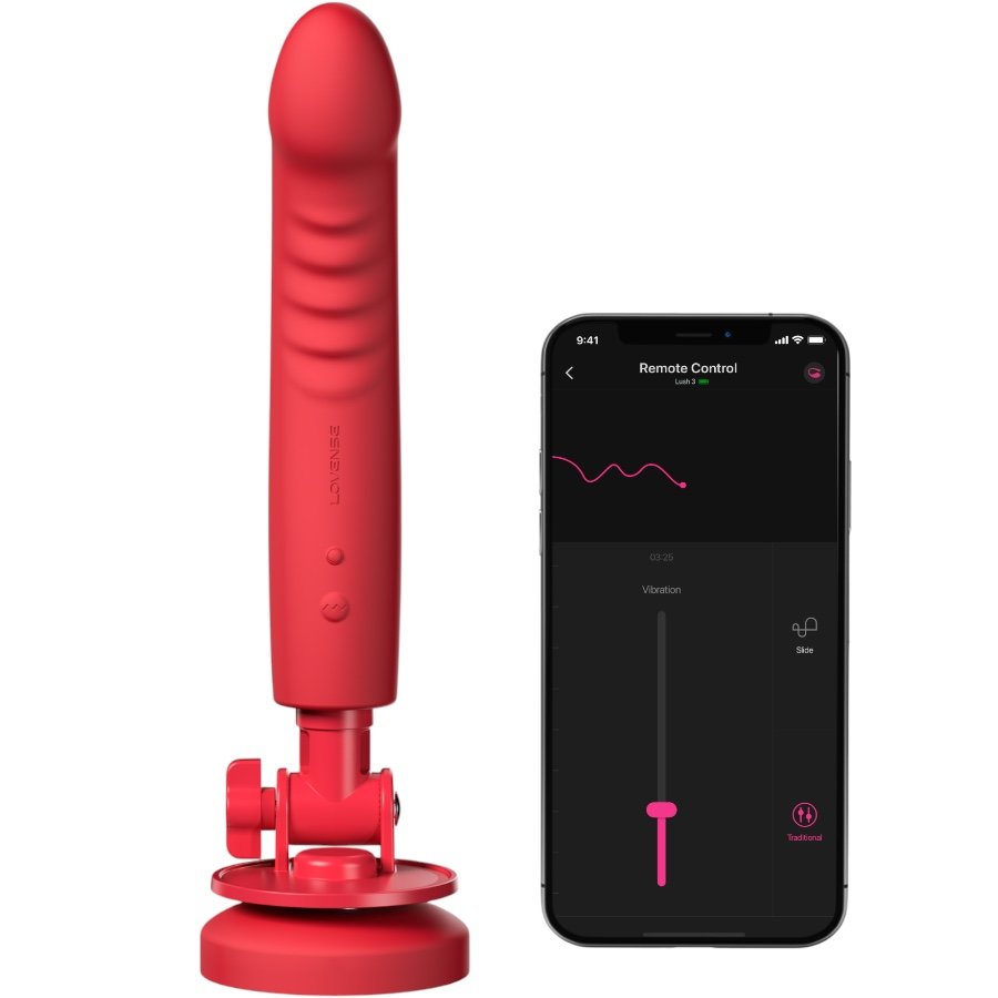 Lovense Mission 2 App-Controlled Touch Sensitive Vibrating Dildo with Suction Cup