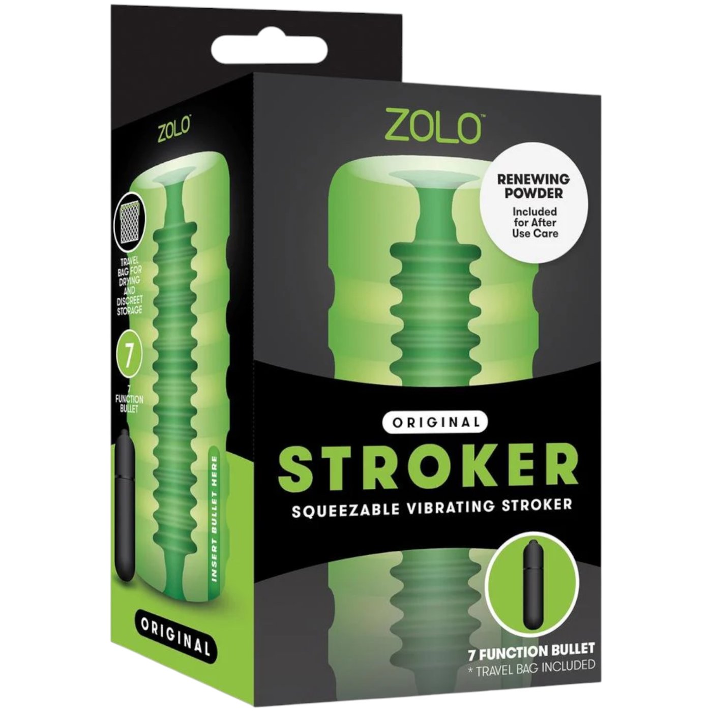 Zolo Original Squeezable Vibrating Stroker Green