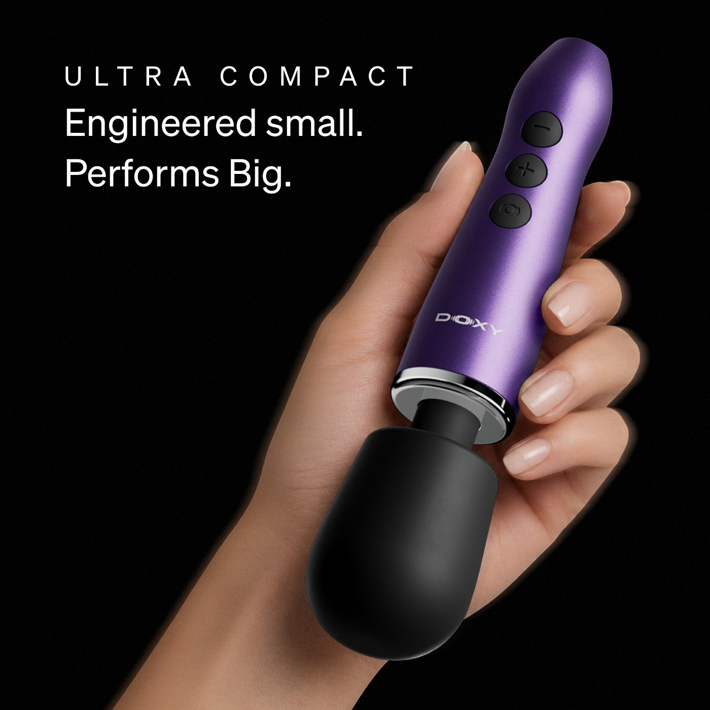 Doxy Go Ultra Compact Rechargeable Mini Wand Vibrator Purple