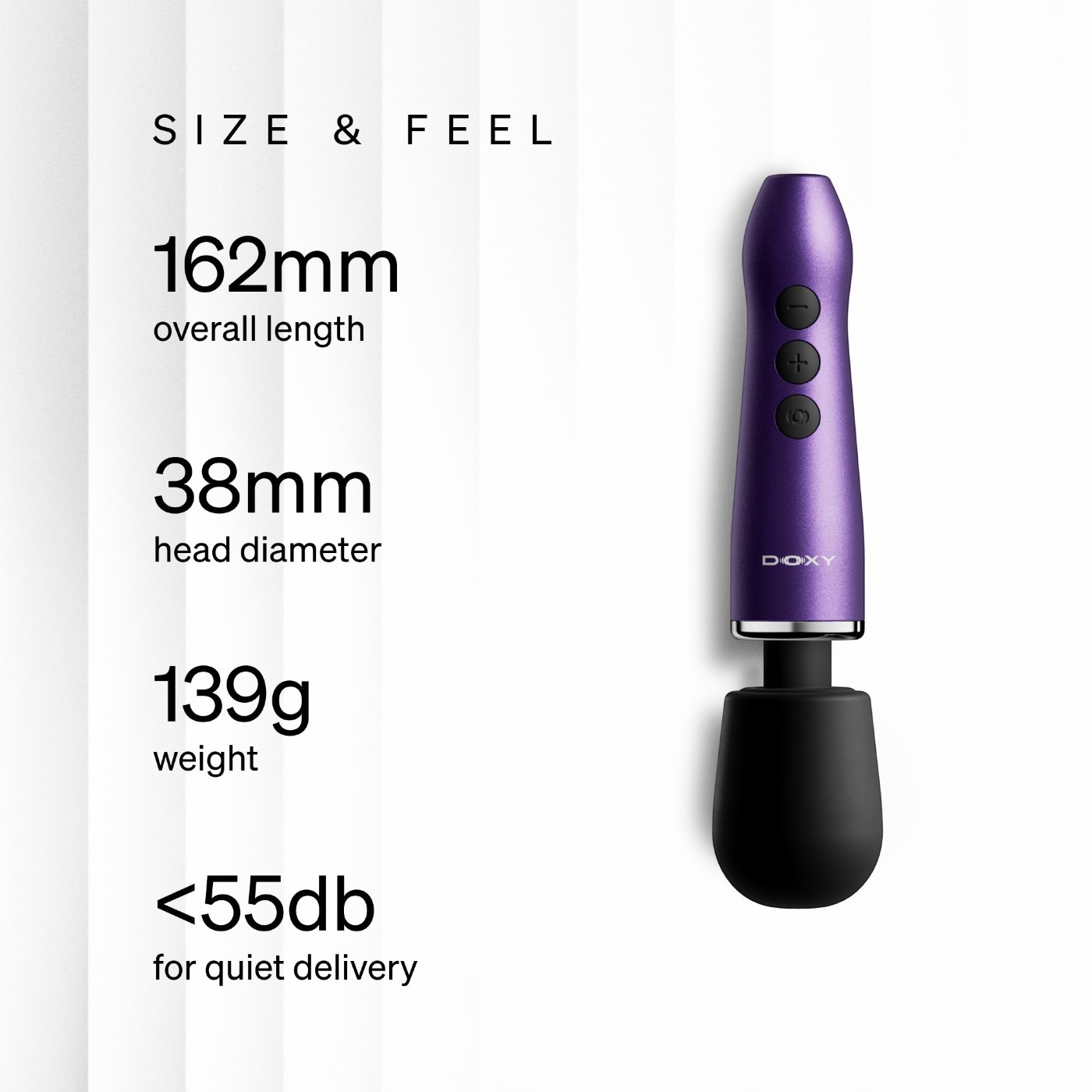 Doxy Go Ultra Compact Rechargeable Mini Wand Vibrator Purple