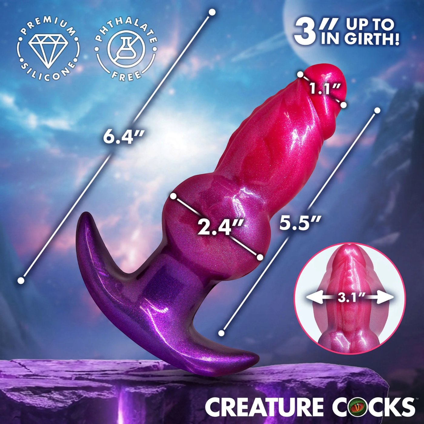 Creature Cocks Astro Silicone Inflatable Butt Plug