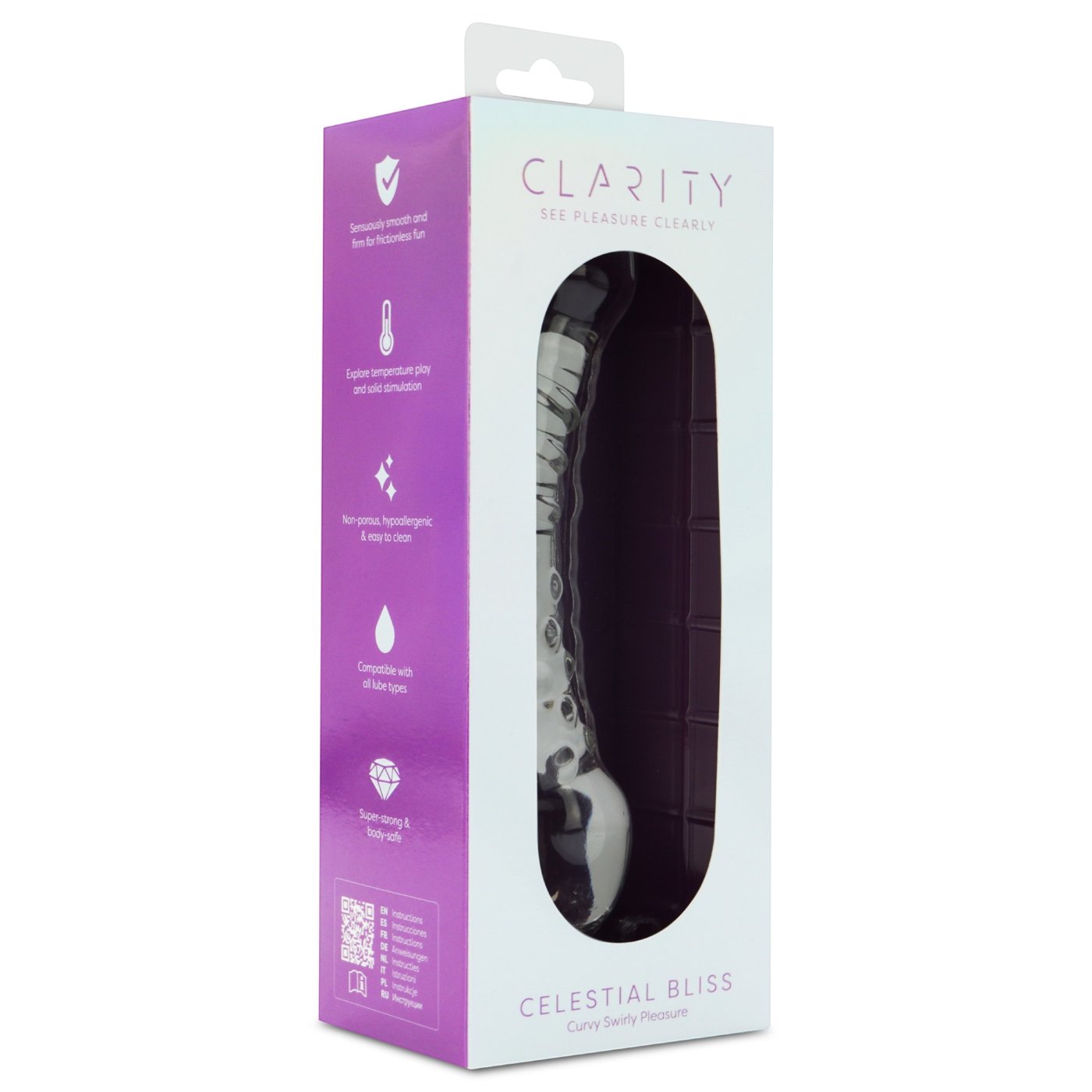 Clarity Celestial Bliss Double Ended Glass Dildo 7.6 Inch