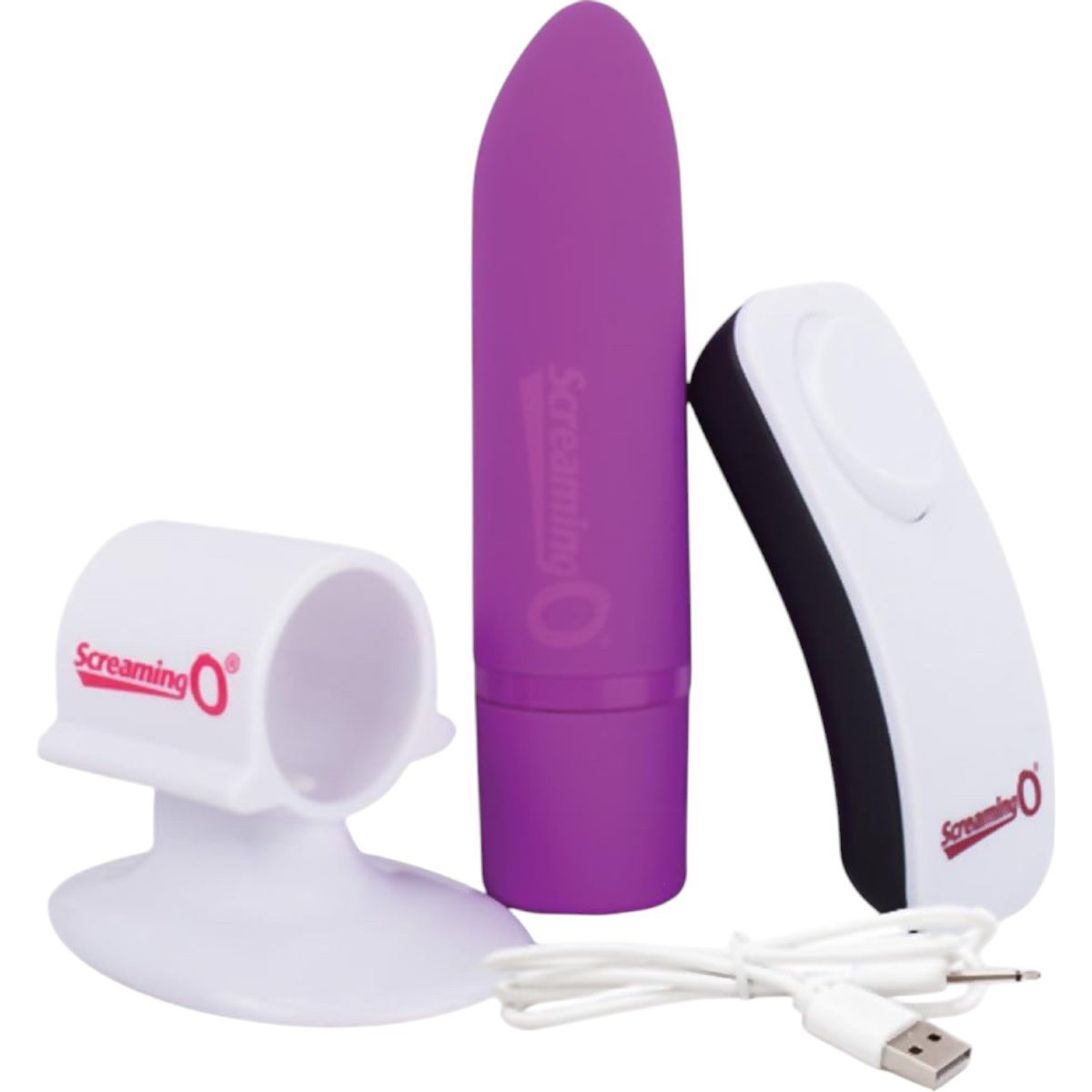 Screaming O Positive Rechargeable Remote Controlled Bullet Vibrator Grape