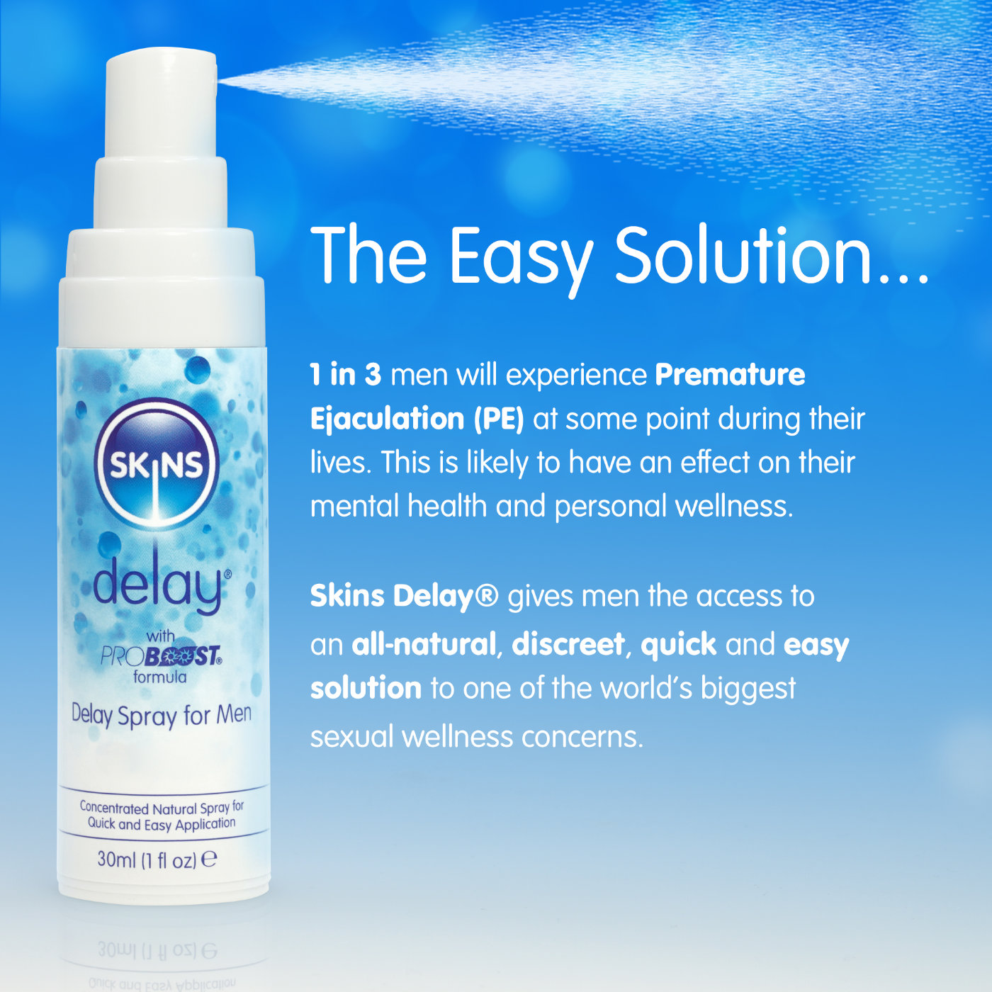 Skins Natural Delay Premature Ejaculation Spray 30ml