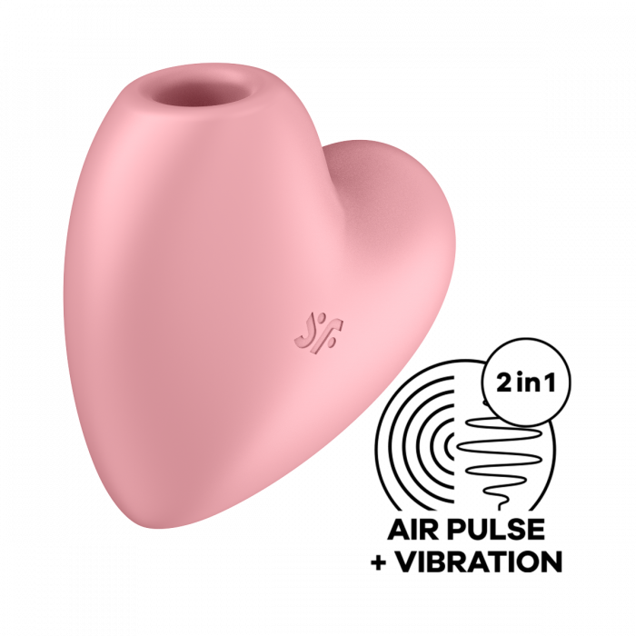 Satisfyer Cutie Heart Air Pulse Clitoral Vibrator Light Red