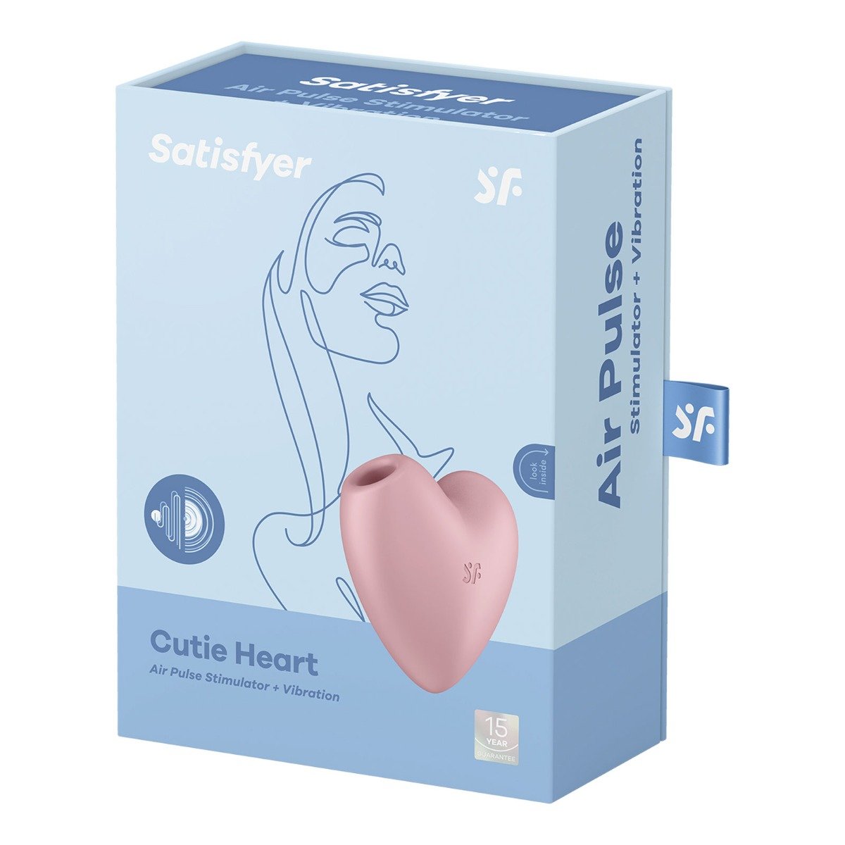 Satisfyer Cutie Heart Air Pulse Clitoral Vibrator Light Red