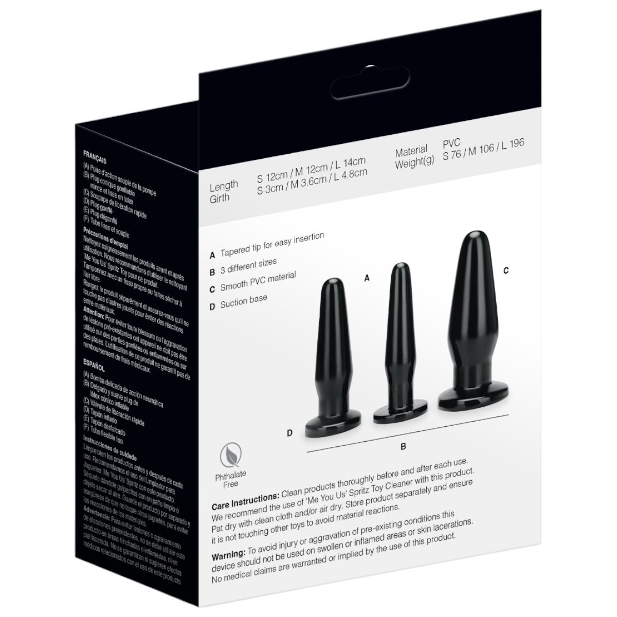Me You Us Anal Training Butt Plug Set (3 Piece)