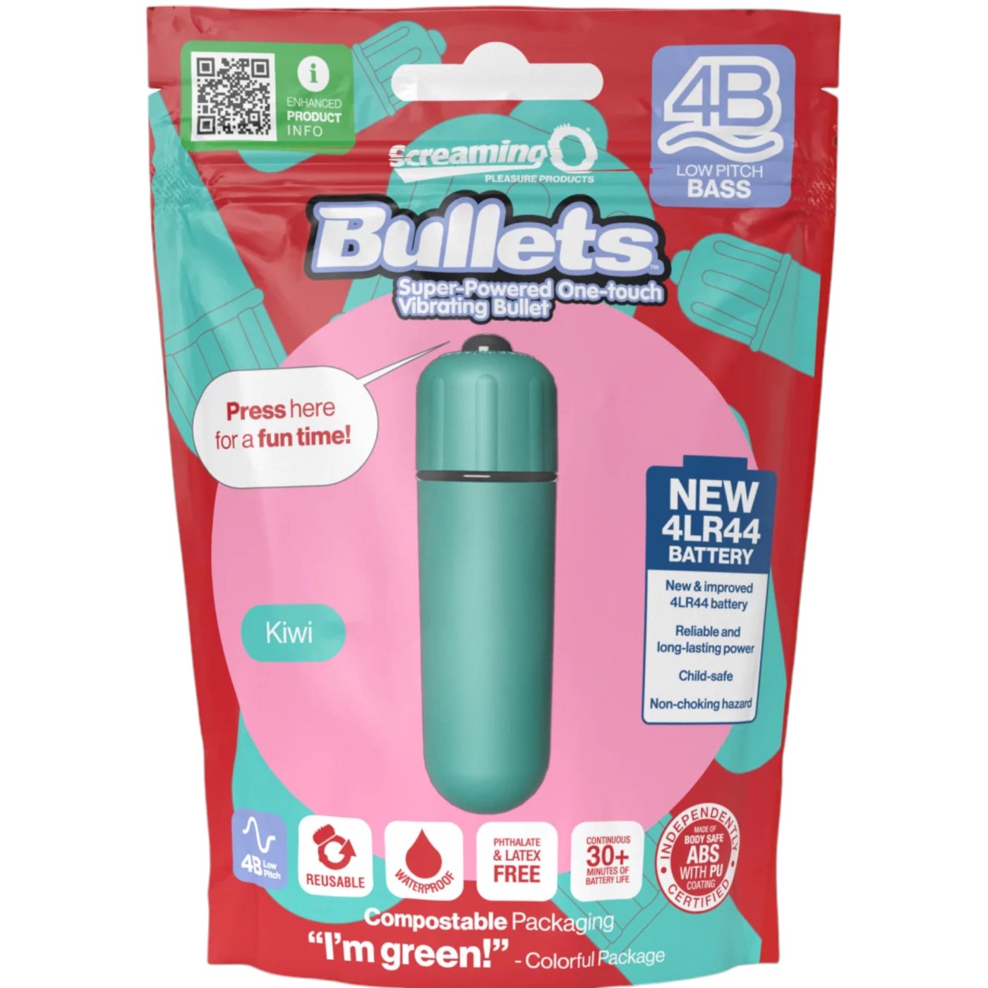 Screaming O 4B Deep Rumbling Bullet Vibrator Kiwi