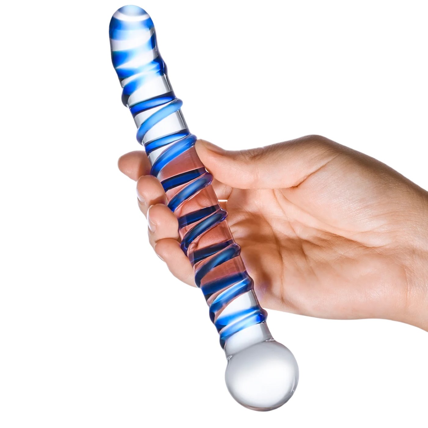 Glas Mr. Swirly G-Spot Glass Dildo Clear 6.5 Inch