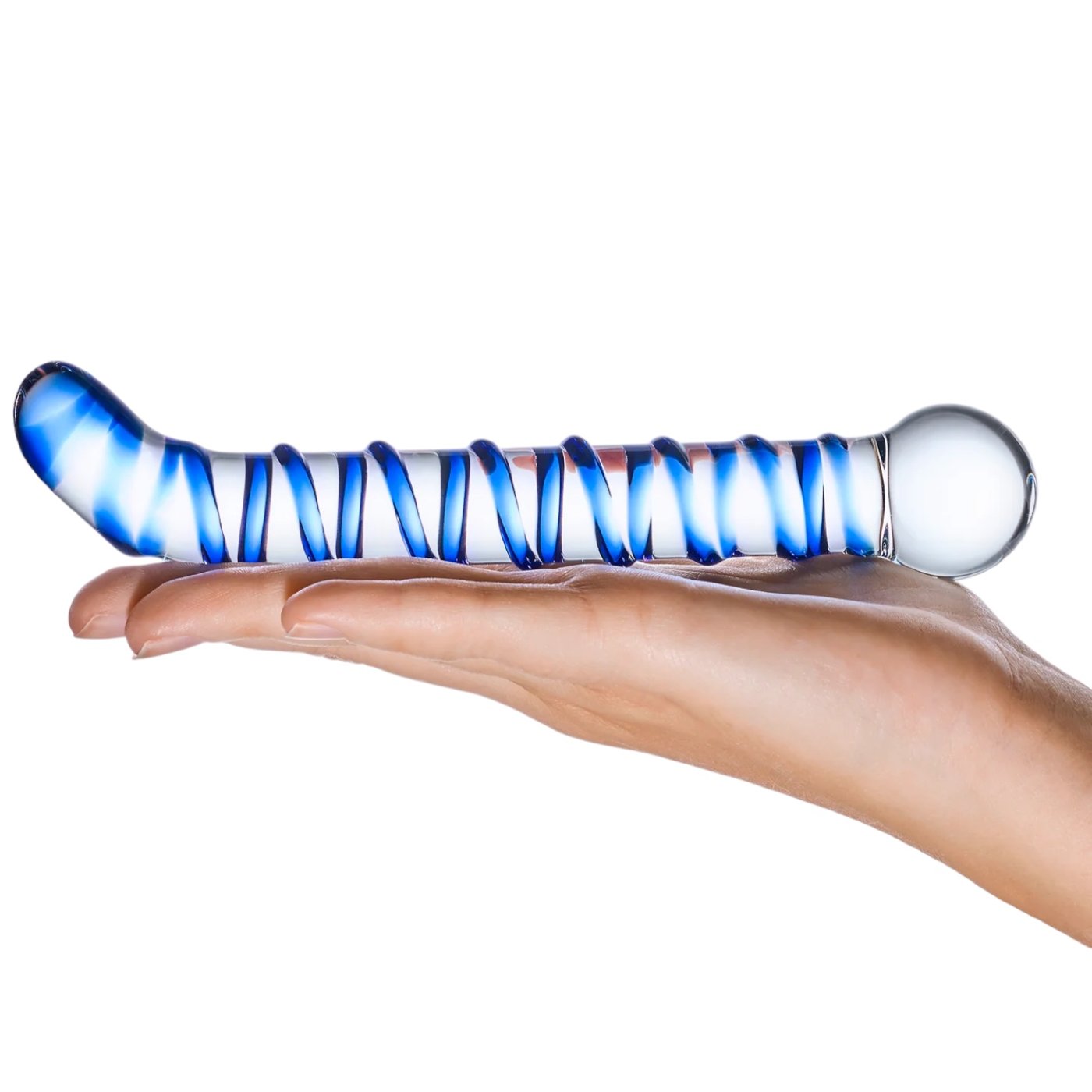 Glas Mr. Swirly G-Spot Glass Dildo Clear 6.5 Inch
