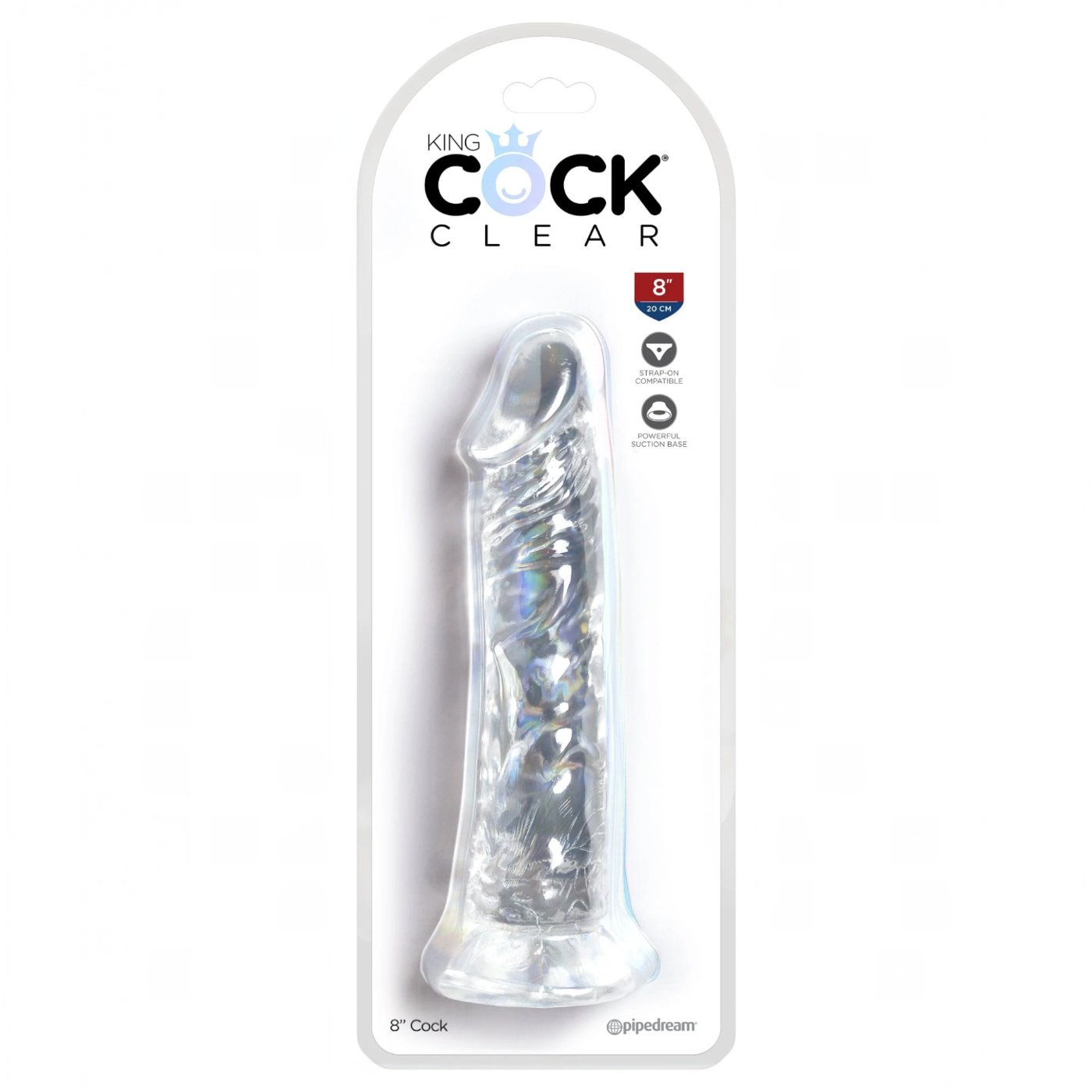 King Cock Clear 8 Inch Suction Cup Dildo