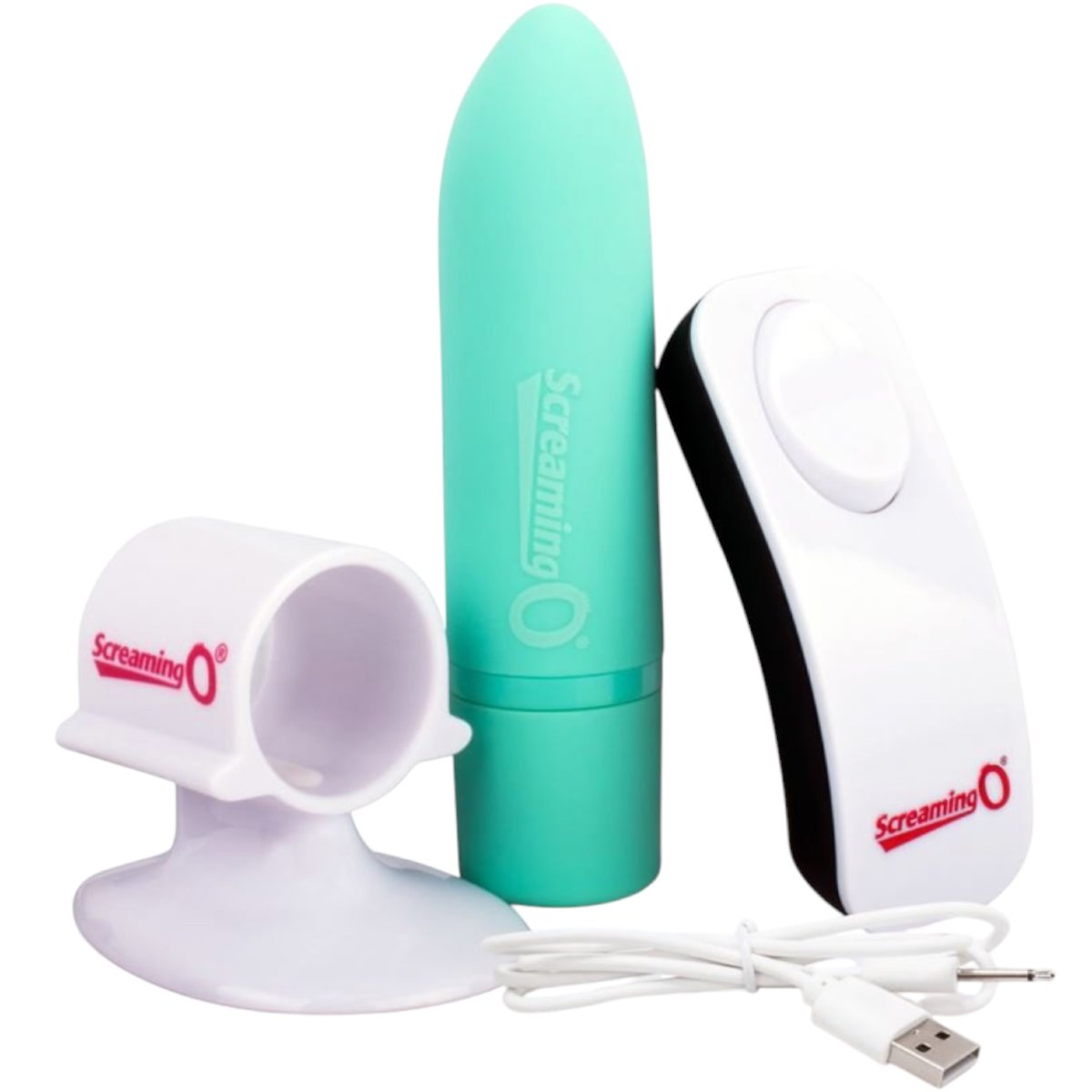Screaming O Positive Rechargeable Remote Controlled Bullet Vibrator Kiwi