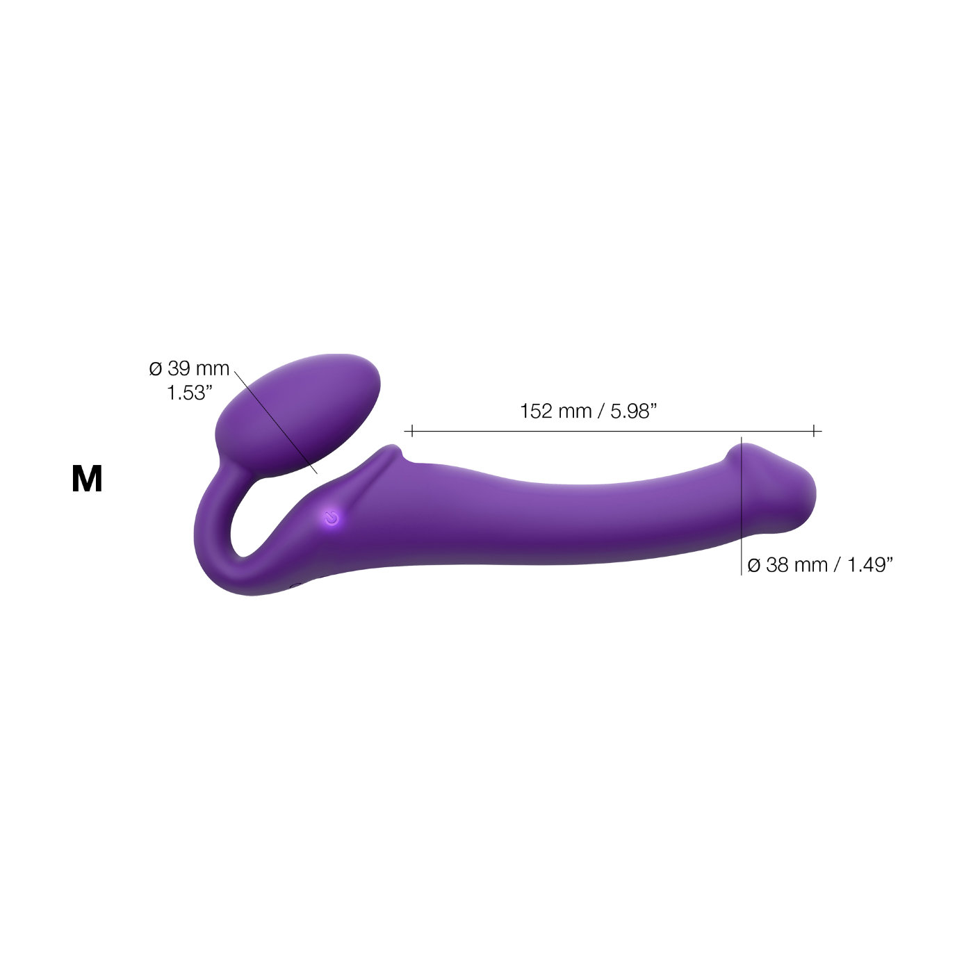 Strap-On-Me Rechargeable Remote Control Vibrating Strapless Strap-On Purple M