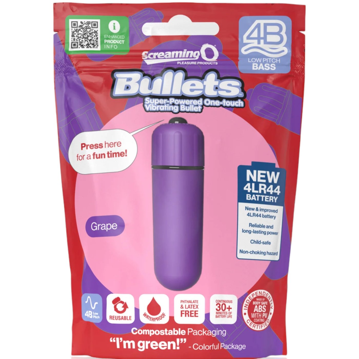 Screaming O 4B Deep Rumbling Bullet Vibrator Grape