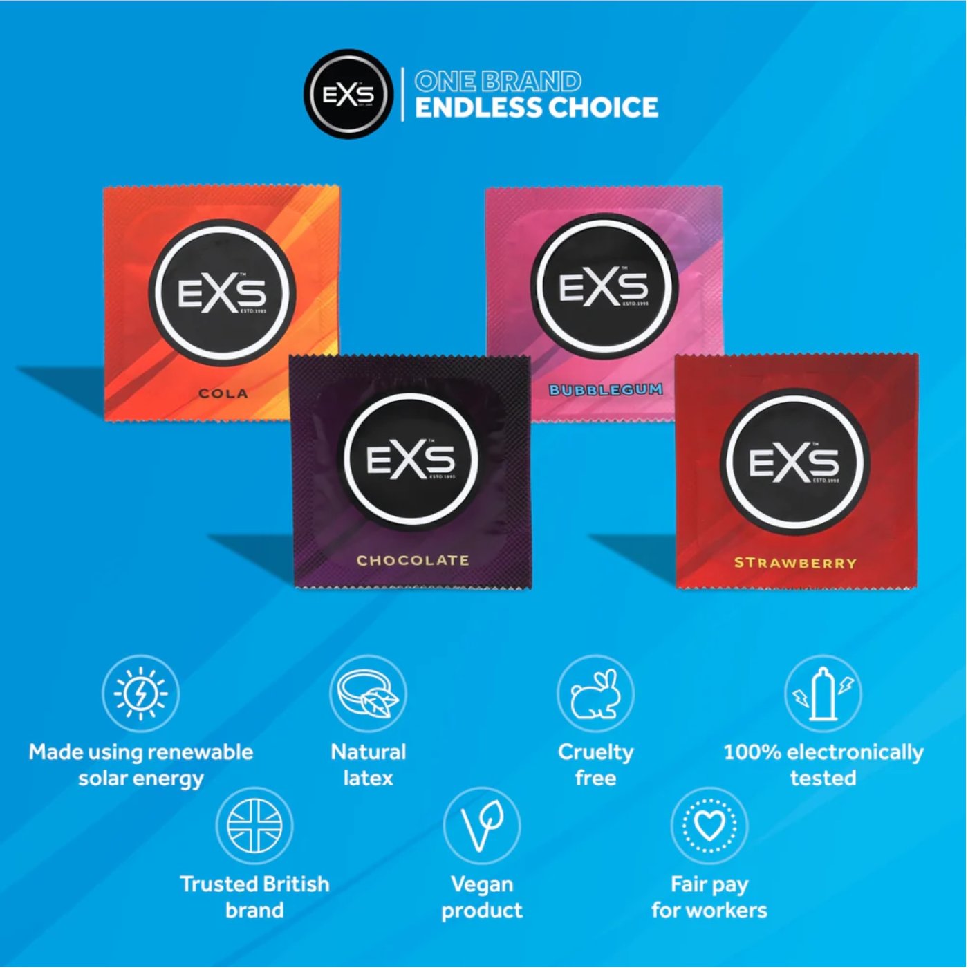 EXS Mixed Flavour Condoms 48 Pack