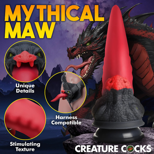 Creature Cocks Dragon Roar Silicone Dildo with Suction Cup 8.5 Inch 