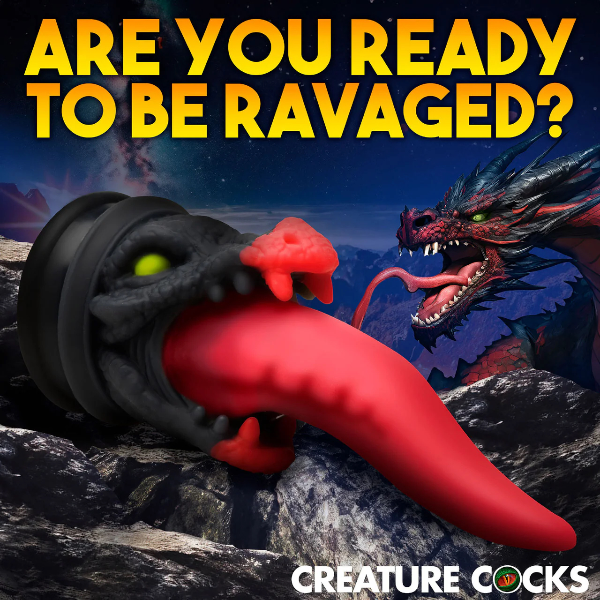 Creature Cocks Dragon Roar Silicone Dildo with Suction Cup 8.5 Inch 