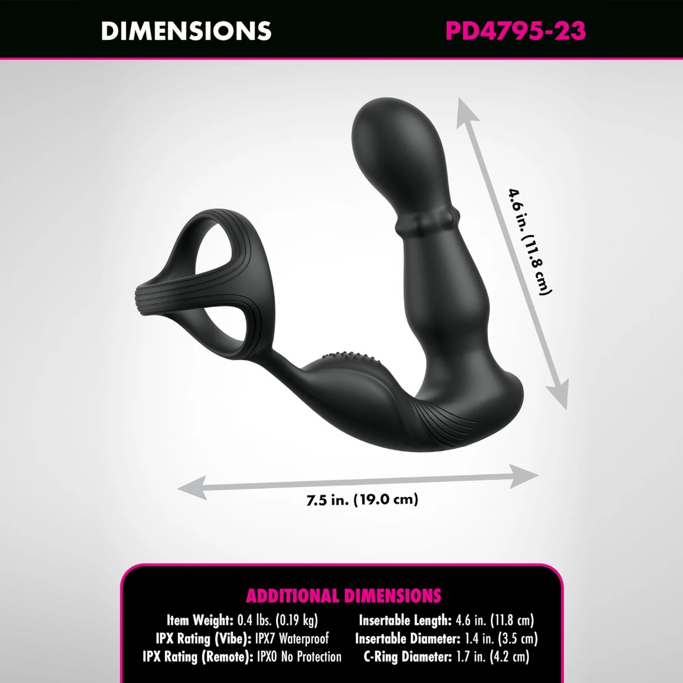 Anal Fantasy Elite Ass-Gasm Slide & Glide Prostate Stimulator with Remote