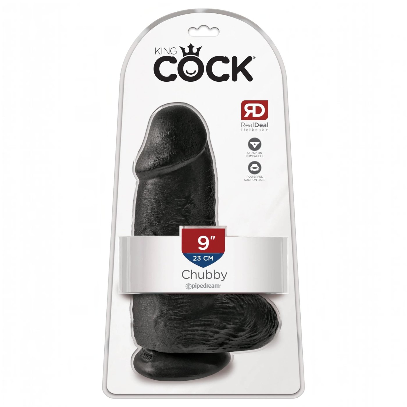 King Cock Chubby 9 Inch Thick Realistic Dildo with Suction Cup Black