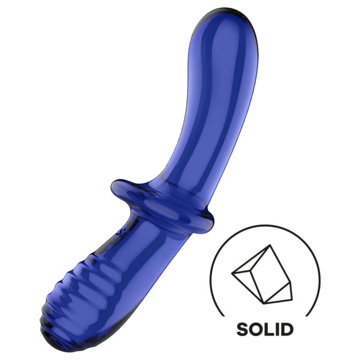 Satisfyer Double Crystal Double Ended Glass Dildo 7.9 Inch Blue