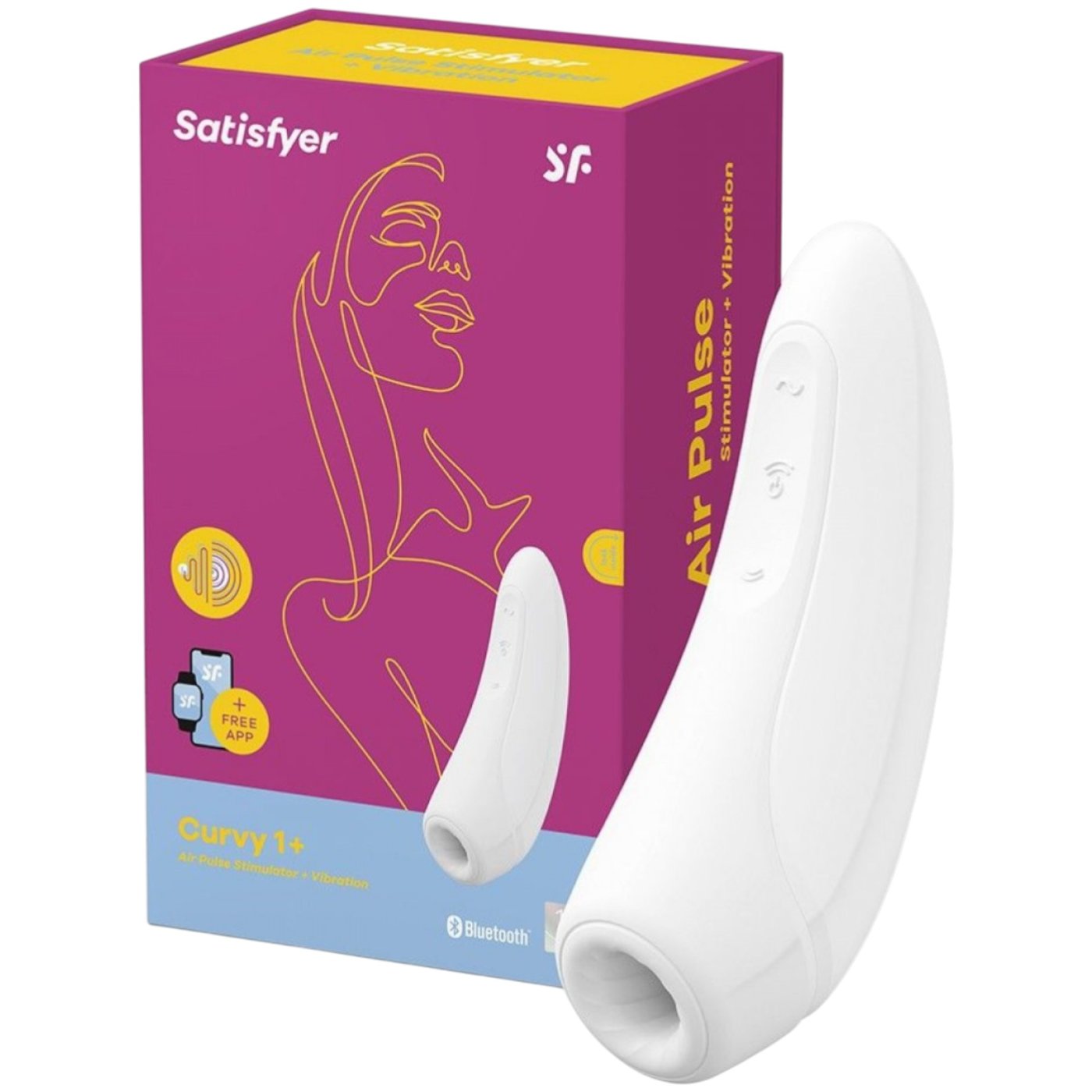 Satisfyer Curvy 1+ App Controlled Clitoral Suction Stimulator White