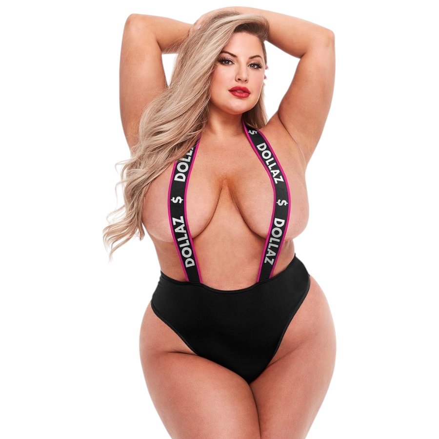 Lapdance Dollar Logo Elastic Suspender Teddy Queen