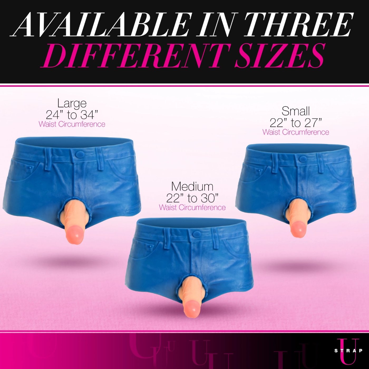 Strap U Booty Shorts Silicone Strap On Harness With Dildo 6 Inch