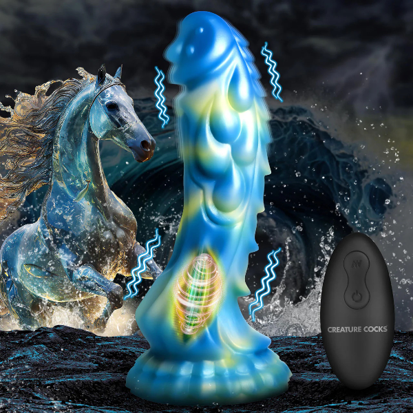 Creature Cocks Sea Stallion Rechargeable Remote Vibrating Silicone Dildo 8.3 Inch