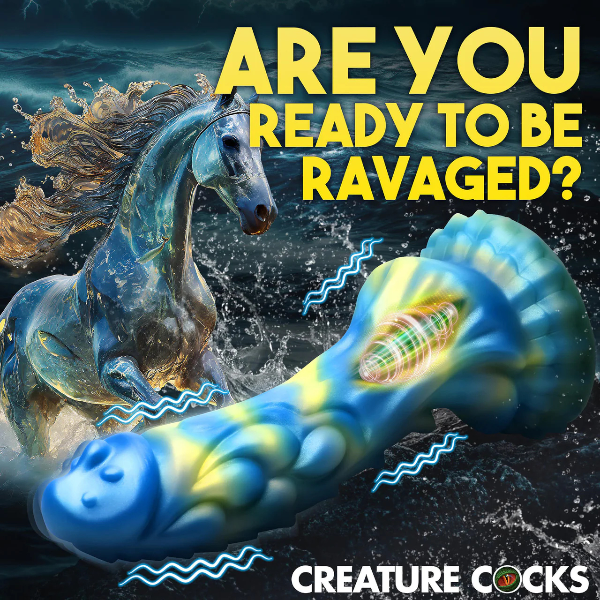 Creature Cocks Sea Stallion Rechargeable Remote Vibrating Silicone Dildo 8.3 Inch