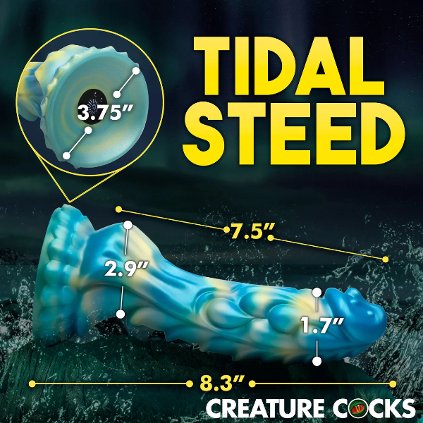 Creature Cocks Sea Stallion Rechargeable Remote Vibrating Silicone Dildo 8.3 Inch