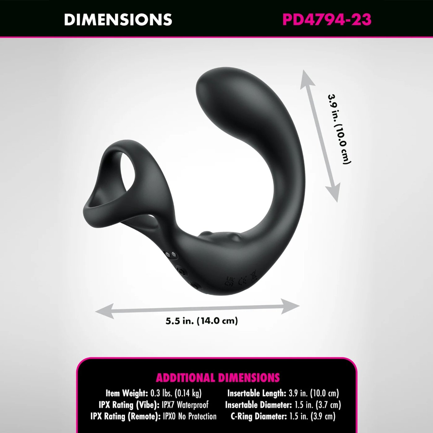 Anal Fantasy Elite Ass-Gasm Taint-Alizer Prostate Massager With Remote