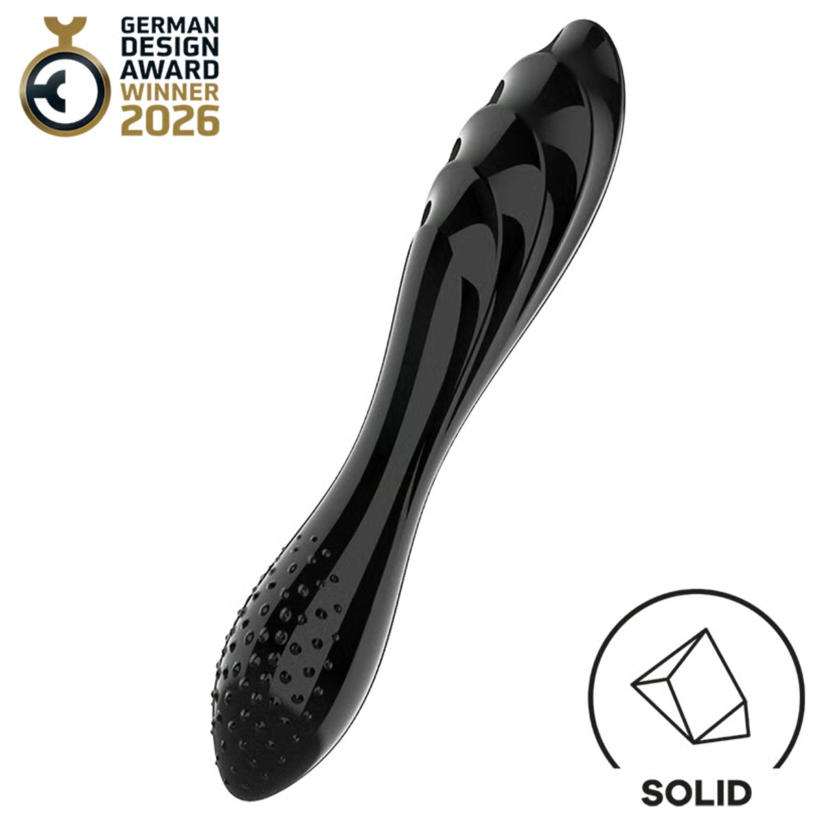 Satisfyer Dazzling Crystal 1 Double Ended Glass Dildo 7 Inch Black