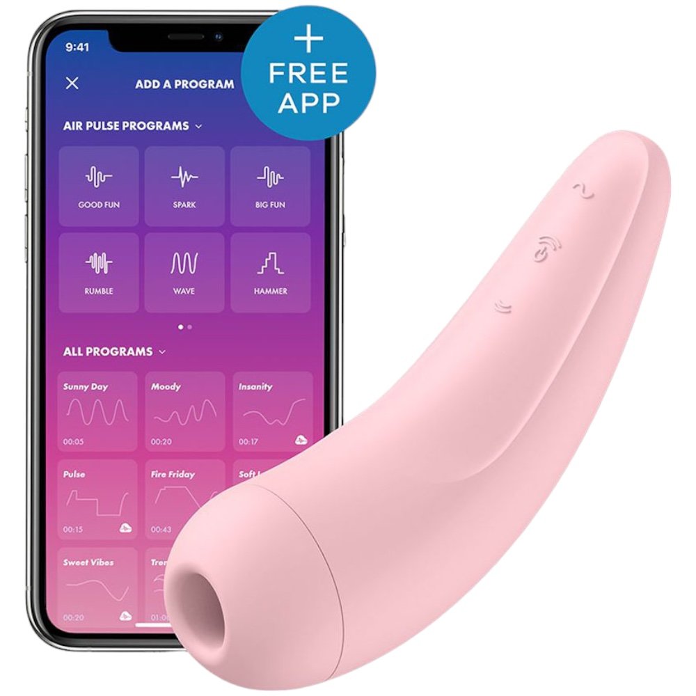 Satisfyer Curvy 2+ App Controlled Rechargeable Clitoral Stimulator Pink