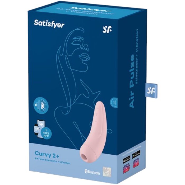 Satisfyer Curvy 2+ App Controlled Rechargeable Clitoral Stimulator Pink