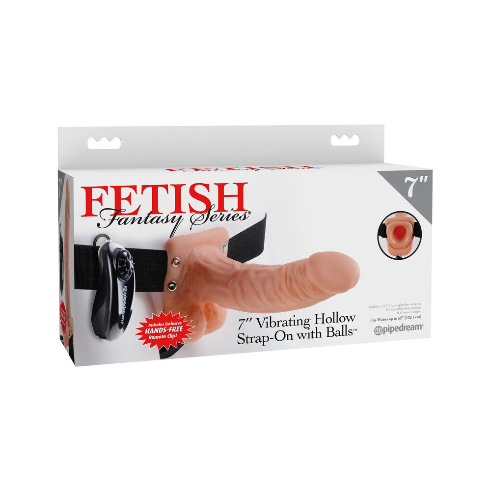 Fetish Fantasy 7 Inch Vibrating Hollow Strap-On with Balls