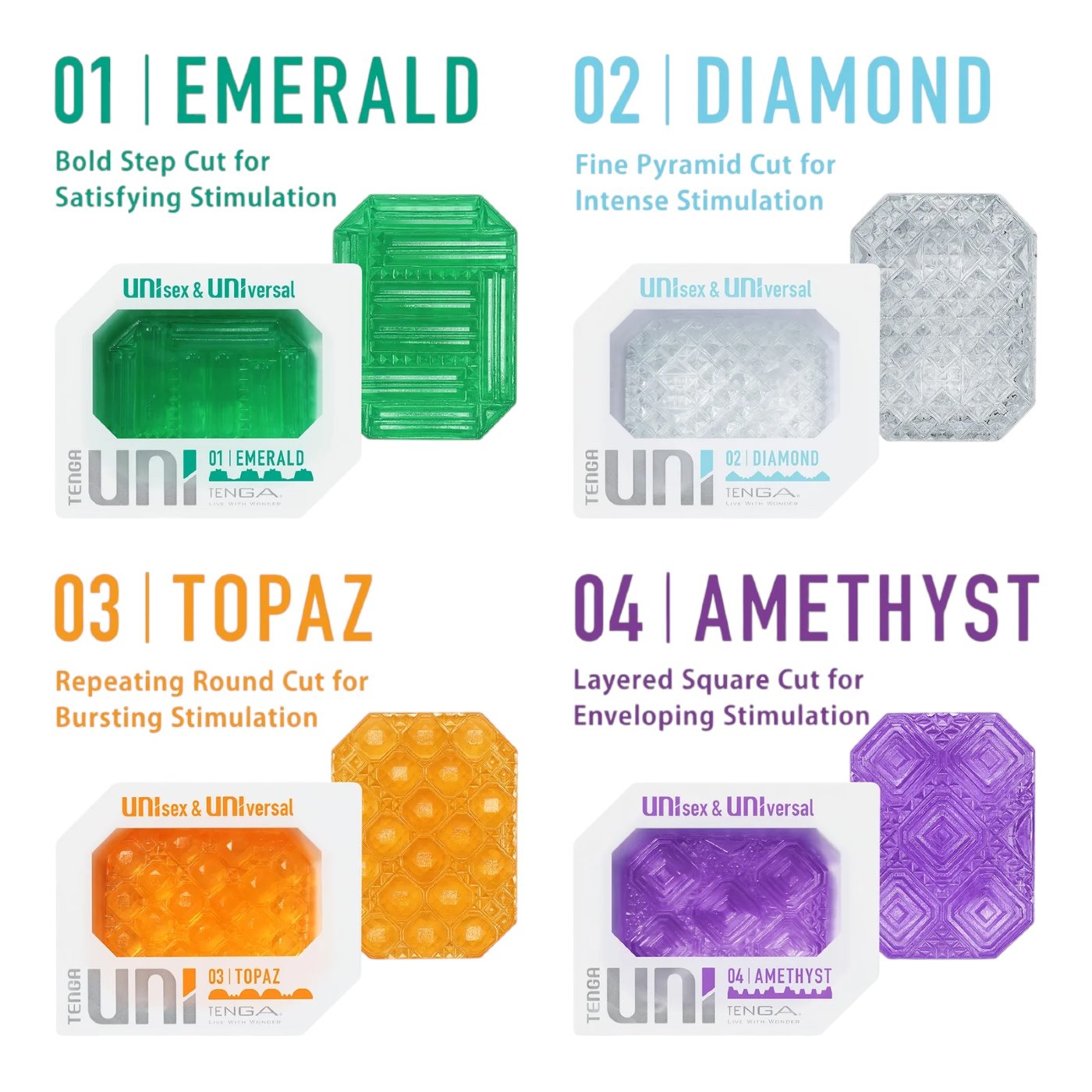 Tenga UNI Amethyst Sleeve Masturbator