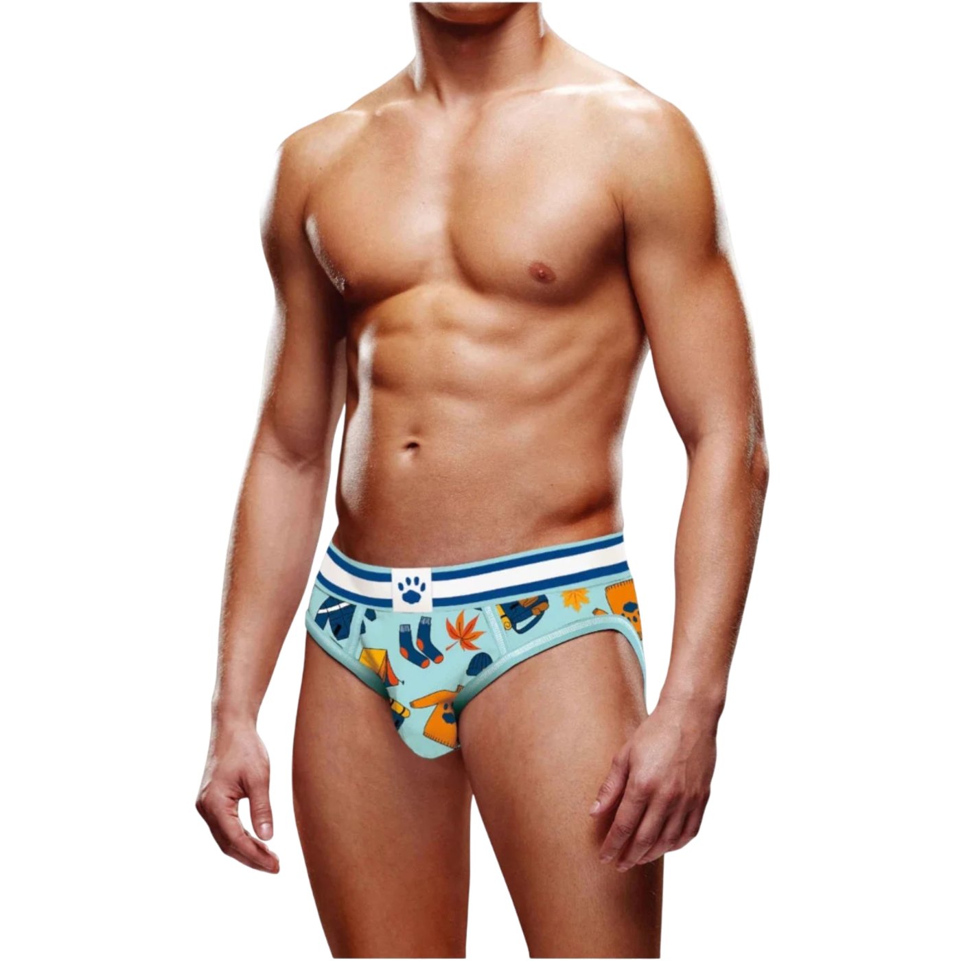 Prowler Autumn Scene Backless Brief Open Back Blue