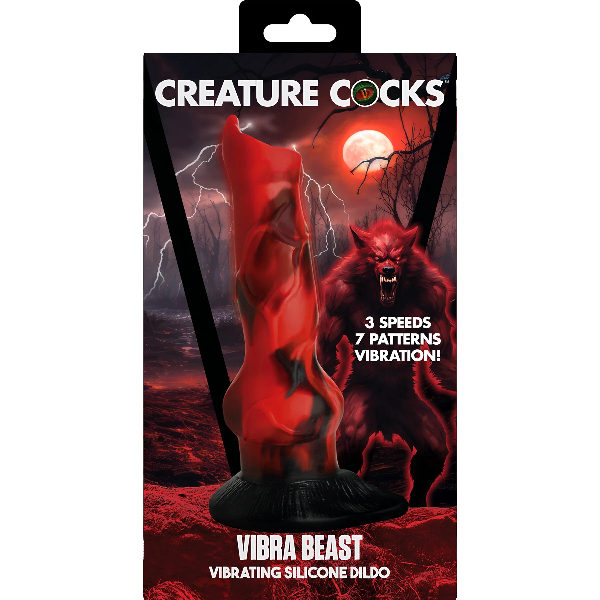 Creature Cocks Vibra Beast Vibrating Silicone Dildo 7.4 Inch