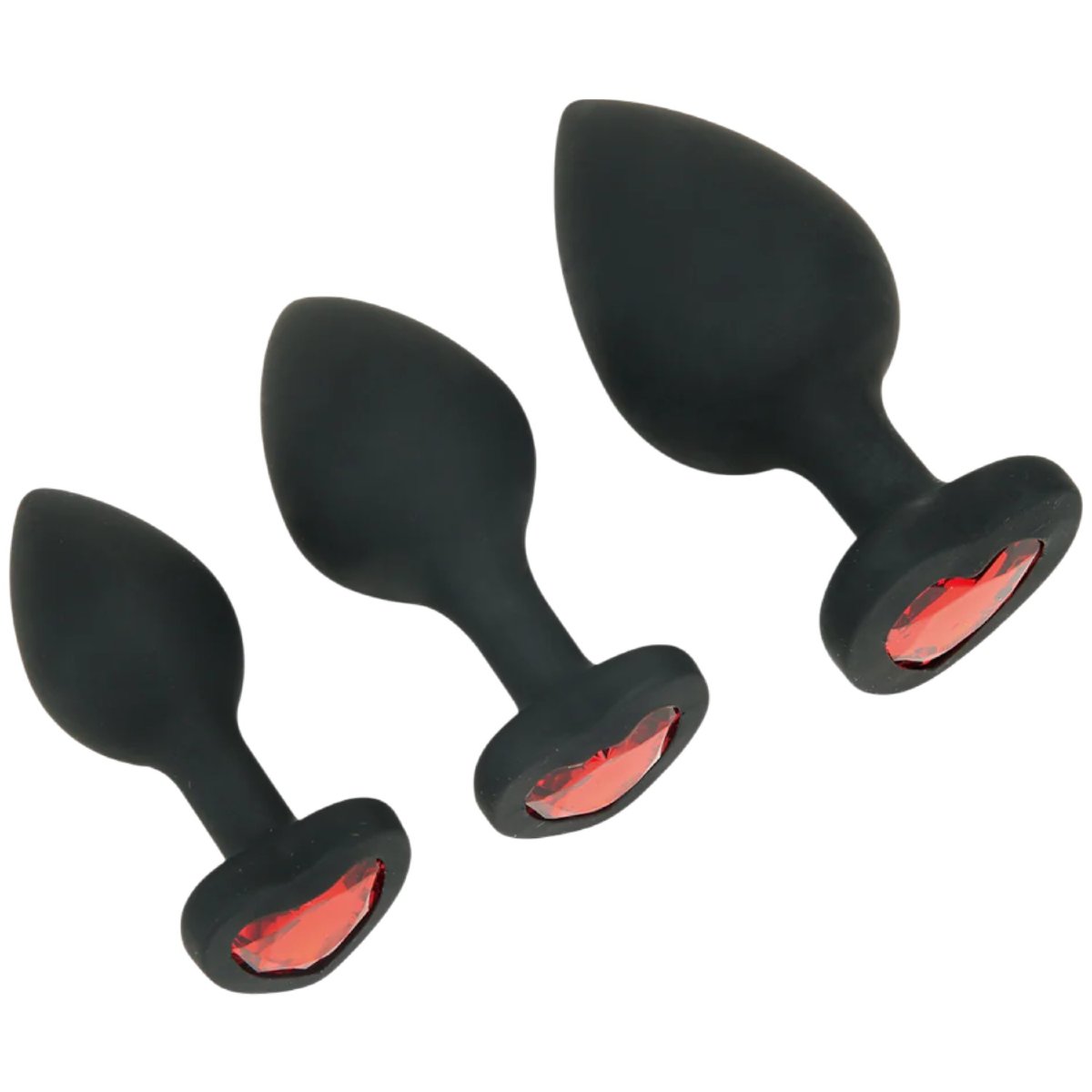 WhipSmart Heartbreaker 3 Piece Silicone Heart Gem Butt Plug Training Set
