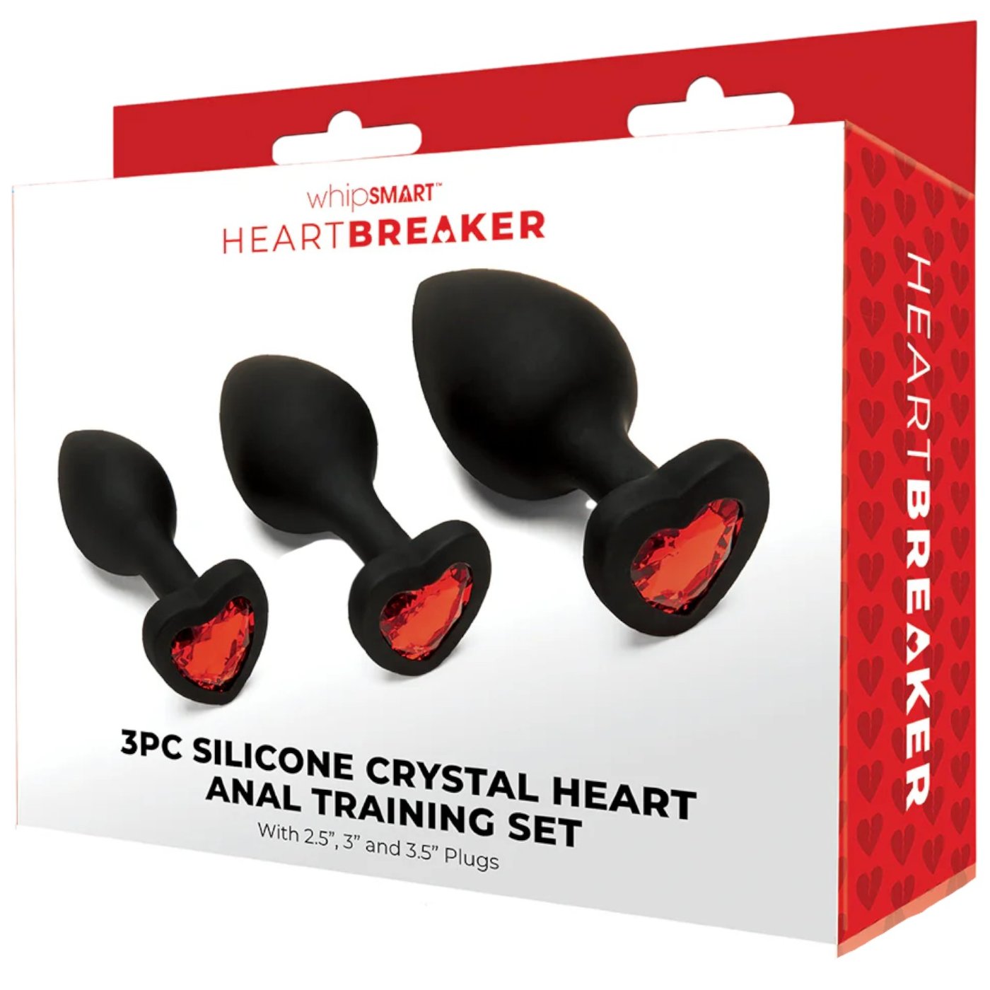 WhipSmart Heartbreaker 3 Piece Silicone Heart Gem Butt Plug Training Set