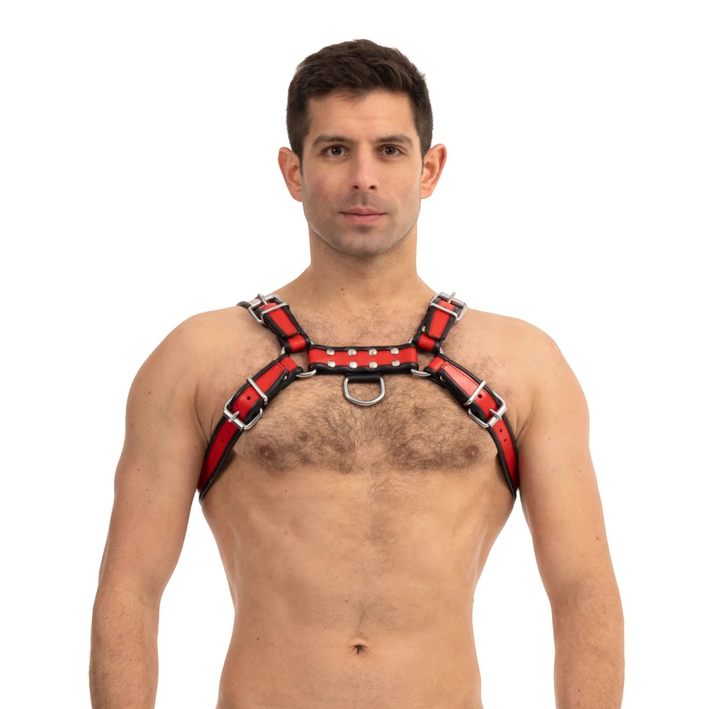 Prowler RED Bull Leather Chest Harness Black/Red